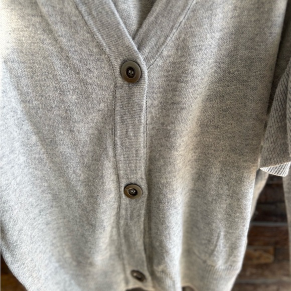 Line & Dot Heather Gray Ruffle Cardigan - Picture 2 of 6